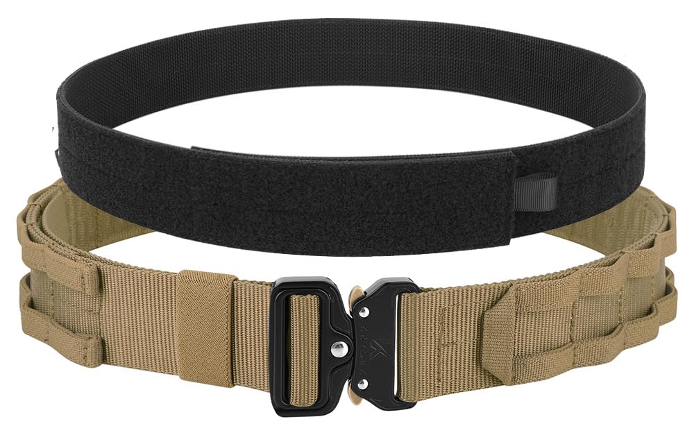 KRYDEX Quick Release Rigger MOLLE Belt 1.75 Inch Inner & Outer Tactical Heavy Duty Belt (CB, X-Large)