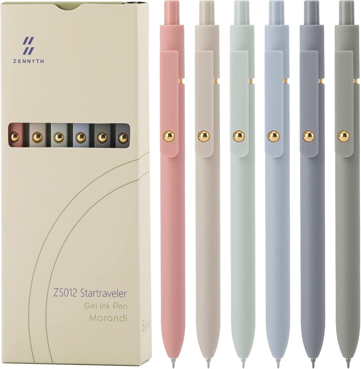 Gel Pens - 6 Pcs 0.5mm Quick Dry Black Ink Fine Point - Smooth Writing Office & School Supplies for Women