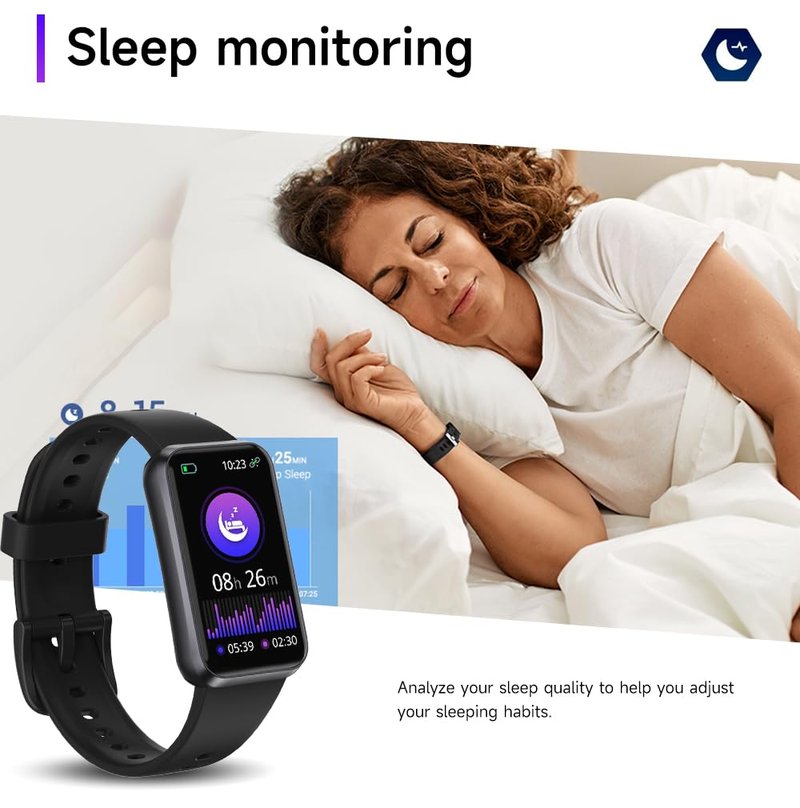 USMECBL Fitness Trackers,Blood Oxygen Heart Rate Sleep Monitor,Smart Band 24/7 Health Monitoring,Calorie Pedometer Steps Counter Activity watchs/Notifications for iOS/Android