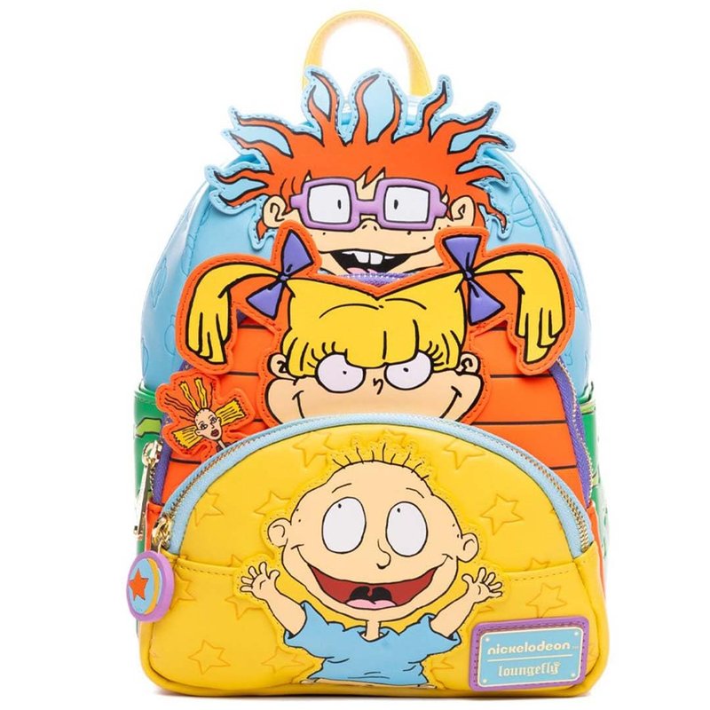 Loungefly Nickelodeon Rugrats Glow In The Dark Tommy, Chuckie, and Angelica Triple Pocket Womens Backpack