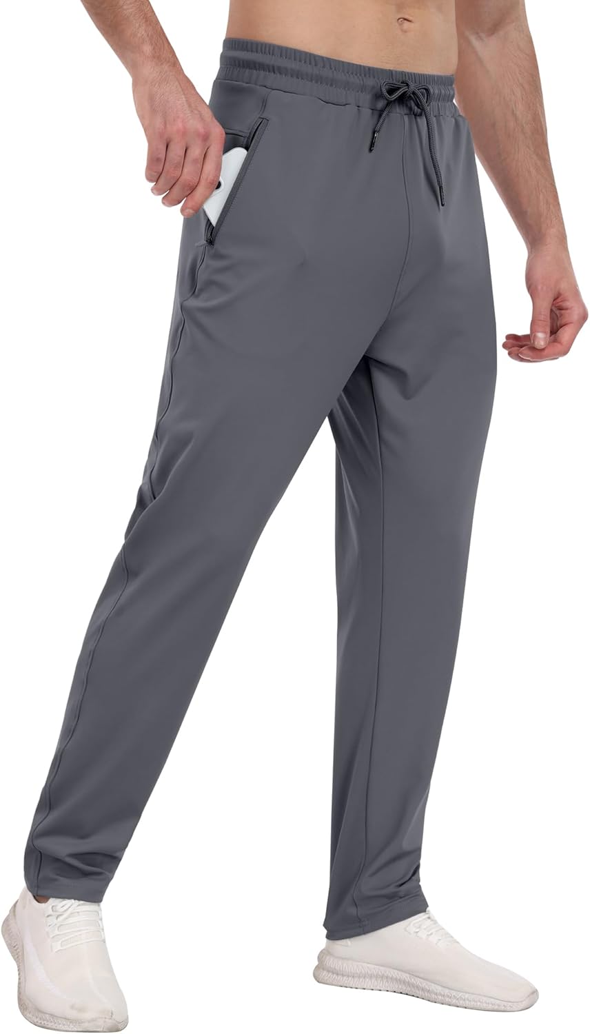 Men's Athletic Sweatpants - 3 Pack with Zipper Pockets | Comfortable Gym Joggers for Running & Workouts