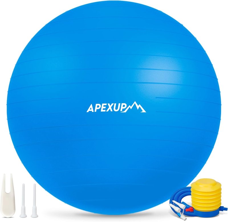APEXUP Yoga Ball - Anti-Slip Heavy Duty Exercise Ball for Fitness, Balance & Core Workout | 5 Sizes Available