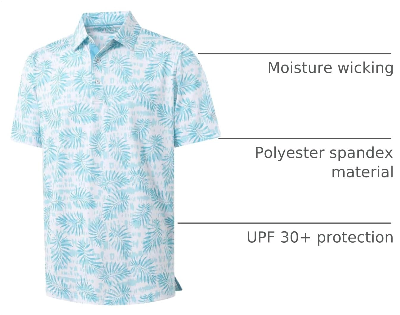 M MAELREG Golf Shirts for Men Dry Fit Print Patterns Performance Moisture Wicking Mens Polo Shirts Short Sleeve