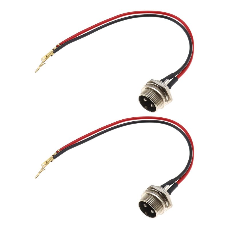 Create idea 2pcs Electric Scooter Charging Port Connector 3-Pin 2 Wire Inline Charger Connector Round Charging Port Replacement (3 Prong) Smart Charging Port