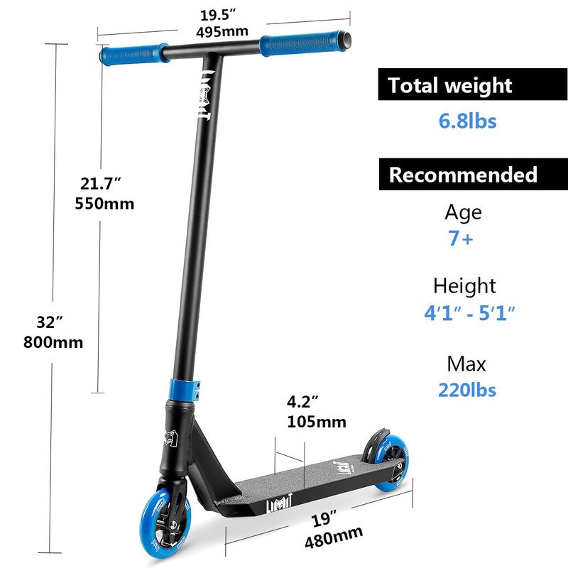 Limit LMT08 Pro Trick Scooter for Kids and Tenns 7 Years and Up–Lightweight Professional Freestyle Stunt Scooters for Intermediate or Beginner Boys and Girls