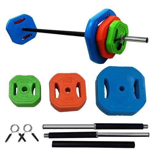 Adjustable Barbell Weight Set, Adjustable Free Weights for Home and Gym Workout, 20KG, Multi-color