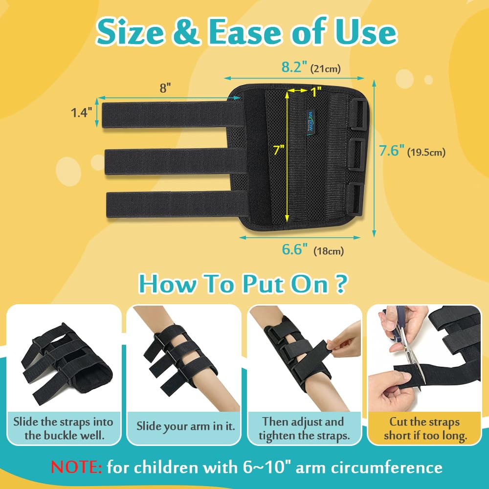 Mybow Elbow Splint Brace Thumb Sucking Stop for Kids Pediatric Elbow Brace Child Arm Splint Cubital Tunnel Ulnar Nerve Entrapment Brace Elbow Protector Support Wrap - Small
