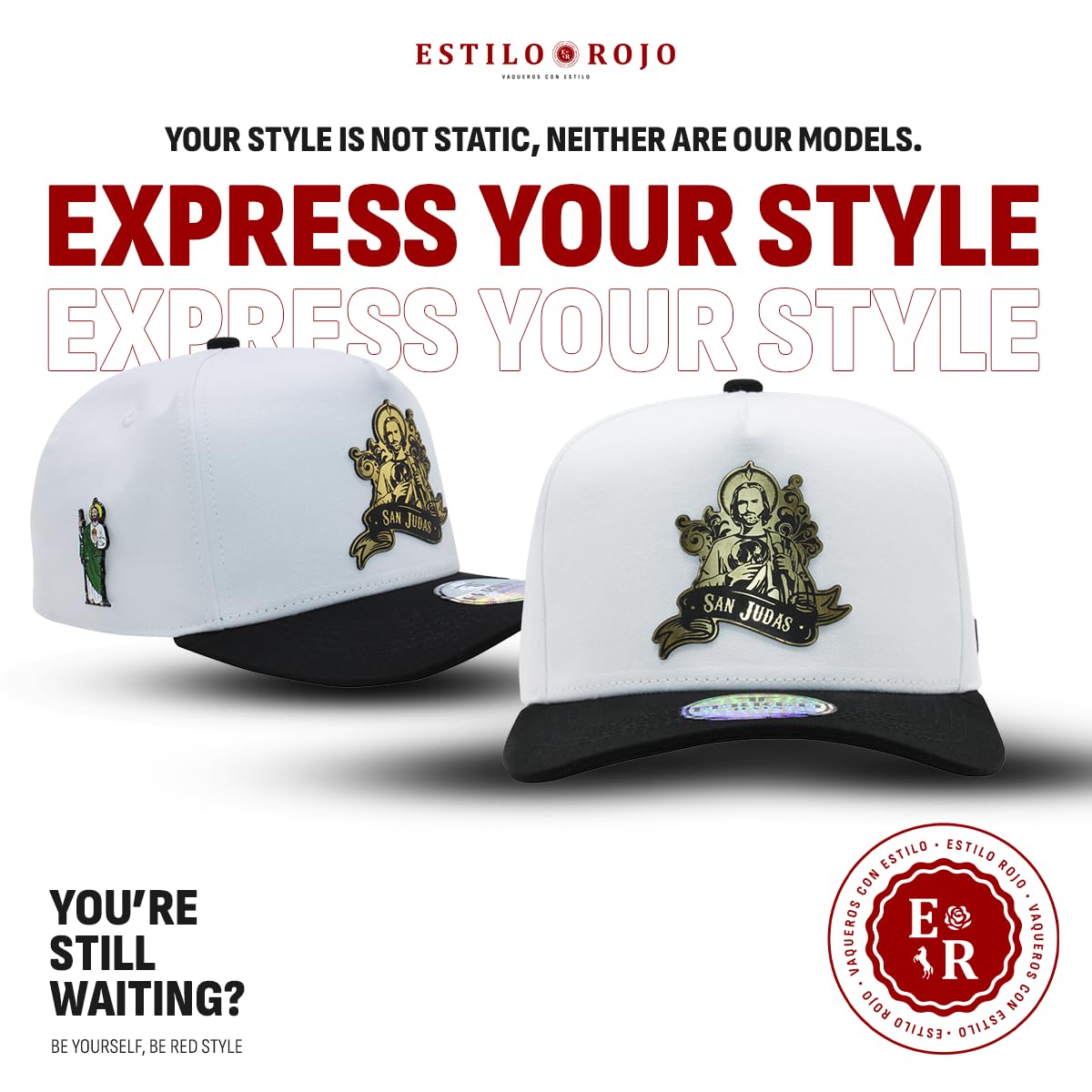 Ferreti Hats FT39 Saint Jude White Snapback Baseball Hat for Men & Women - Gorra de San Judas Tadeo - Premium Adjustable White Cap for Men, Gorras para Hombre y Mujer