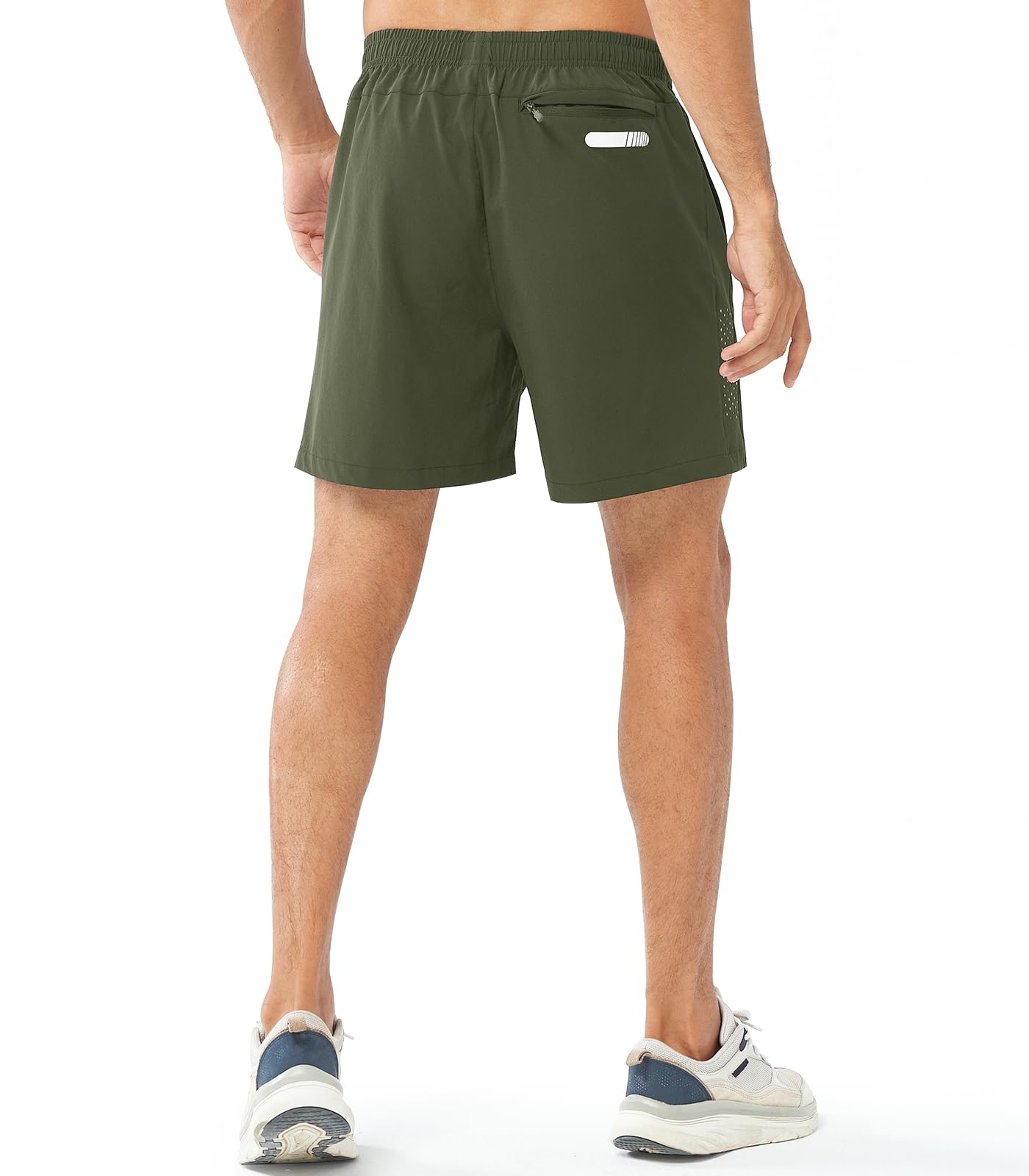 NORTHYARD Men's Athletic Running Shorts Gym Workout 7"/9"/5" Quick Dry Lightweight Sports Basketball Tennis 3 Zipper Pockets ARMYGREEN-5inch 2XL