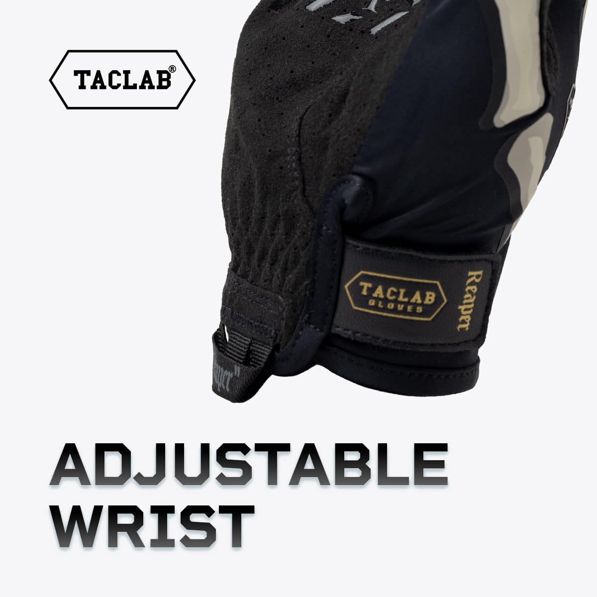 TACLAB Reaper Skeleton Gloves - Thin and Lightweight for Summer, Airsoft, Paintball, Cycling, Motorcycle, Multipurpose (Dark, L)