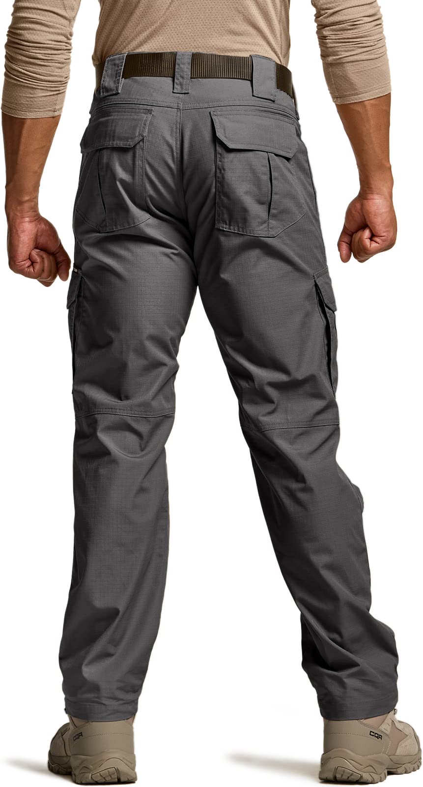 CQR Men's Tactical Pants, Water Resistant Ripstop Cargo Pants, Lightweight EDC Work Hiking Pants, Outdoor Apparel, Duratex Mag Pocket Charcoal, 42W x 30L
