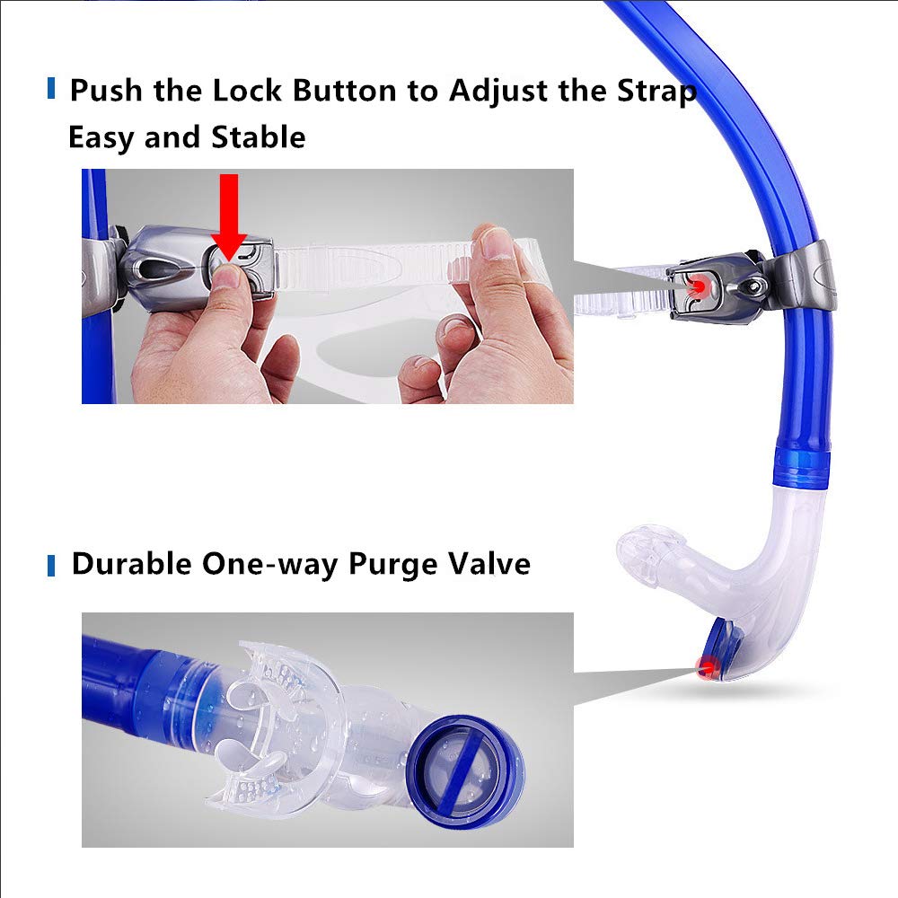 Focevi Swim Snorkel for Lap Swimming,Adult/Youth Training Swimming Snorkel