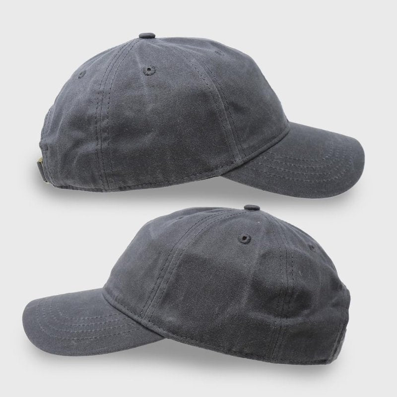 Waxed Canvas Hat – Adjustable Unstructured Cap for Men & Women, Durable, Weather-Resistant, Timeless Style (US, Alpha, One Size, Charcoal)