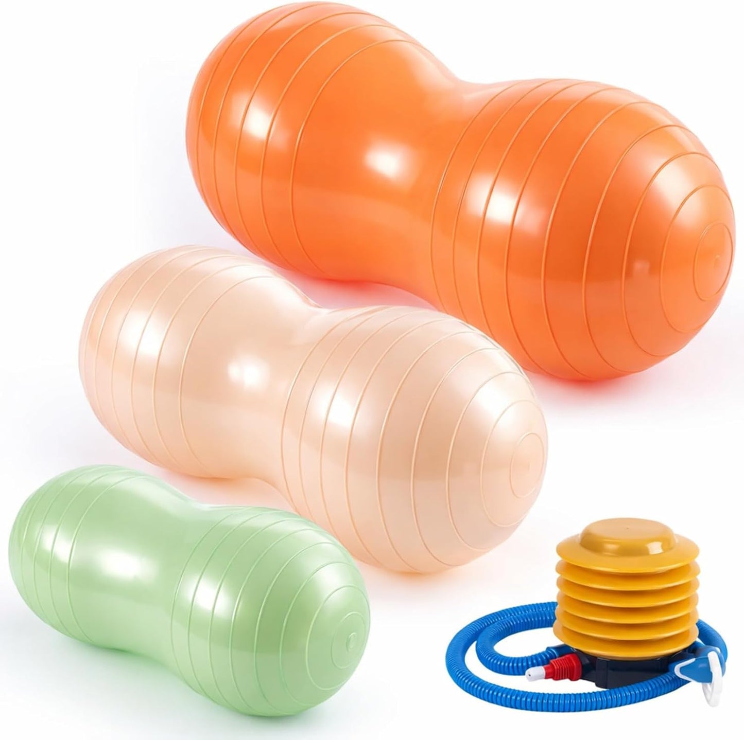 Peanut Ball for Kids Therapy - 3-Piece Anti-Burst Yoga Balance Exercise Set | Includes Pump & 3 Size Options