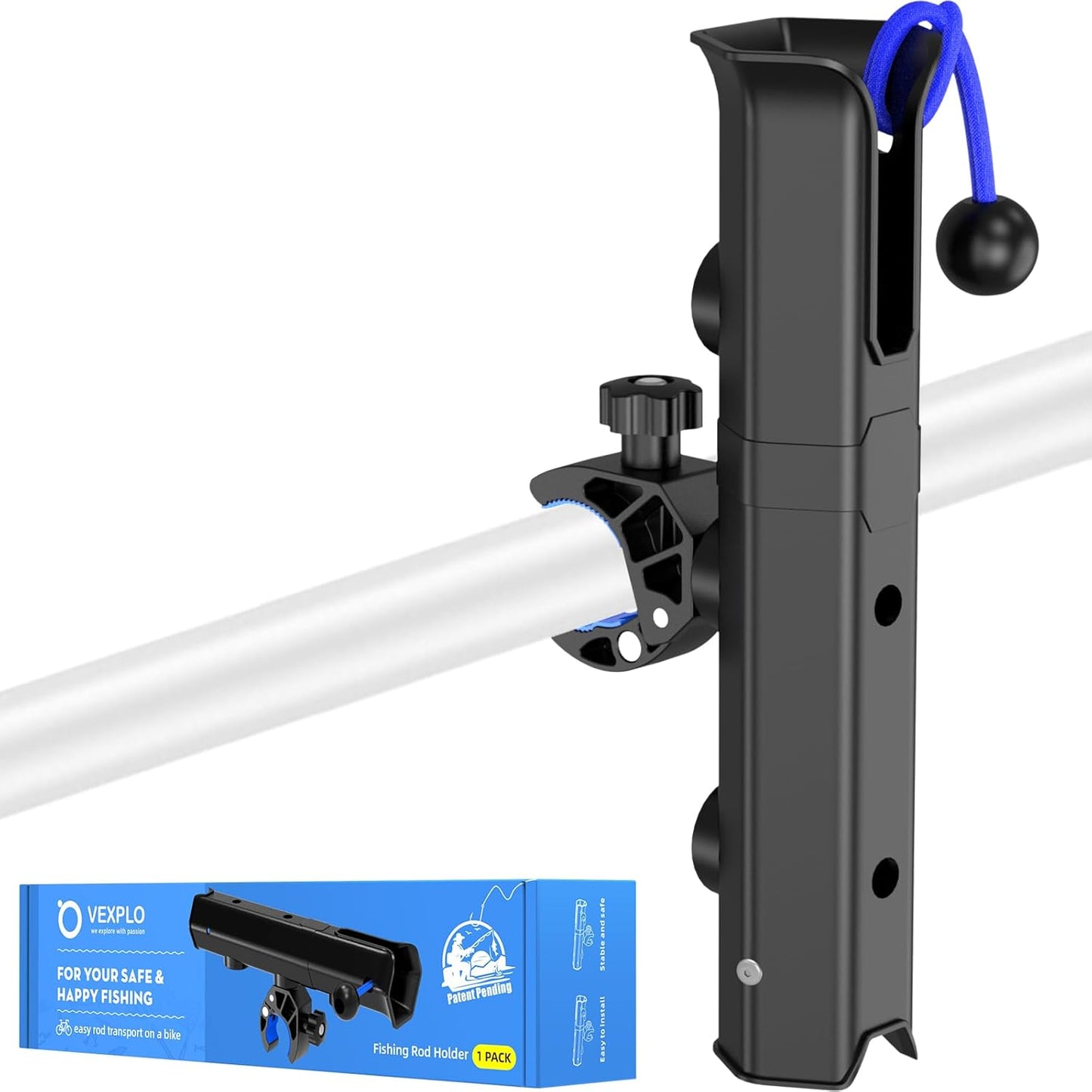Fishing Rod Holder for Bike - Easy On & Off Design for Bicycle, Ebike, Scooter, Moped, Golf Cart | Durable & Secure Transport Solution