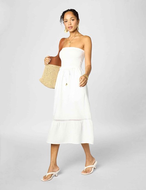 La Blanca Womens Tie Front Dress Swimsuit Swimwear Cover Up, White//Seaside Covers, Small US