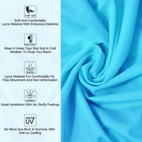 COPOZZ Diving Skin, Men Women Youth Thin Wetsuit Rash Guard- Full Body UV Protection - for Diving Snorkeling Surfing Spearfishing Sport Skin (Black/Blue, Large for Women)