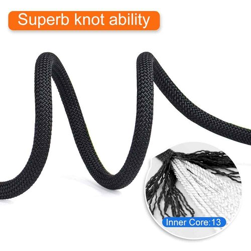X XBEN 10.5 mm UIAA Static Climbing Rope 50M(160FT), Light and Soft Nylon Outdoor Rock Climbing Rope for Rock Climbing,Tree Climbing,Arborist Rope,Canyoneering,Rescue Work