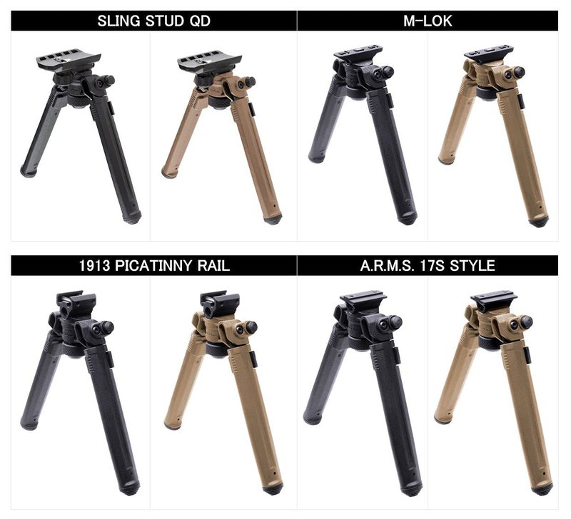 Magpul Rifle Bipod Gun Rest for Hunting and Shooting, M-LOK, Black