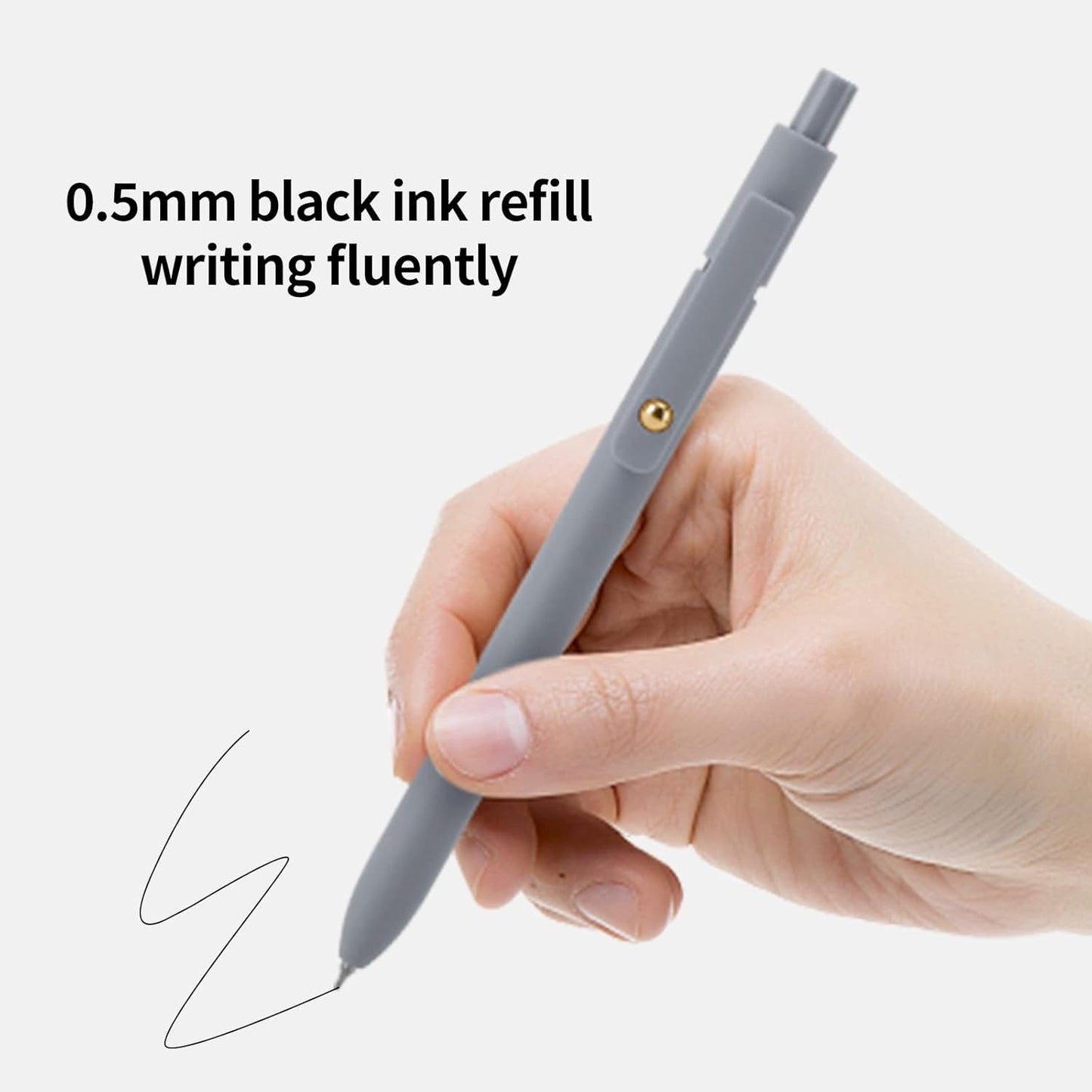 Gel Pens - 6 Pcs 0.5mm Quick Dry Black Ink Fine Point - Smooth Writing Office & School Supplies for Women