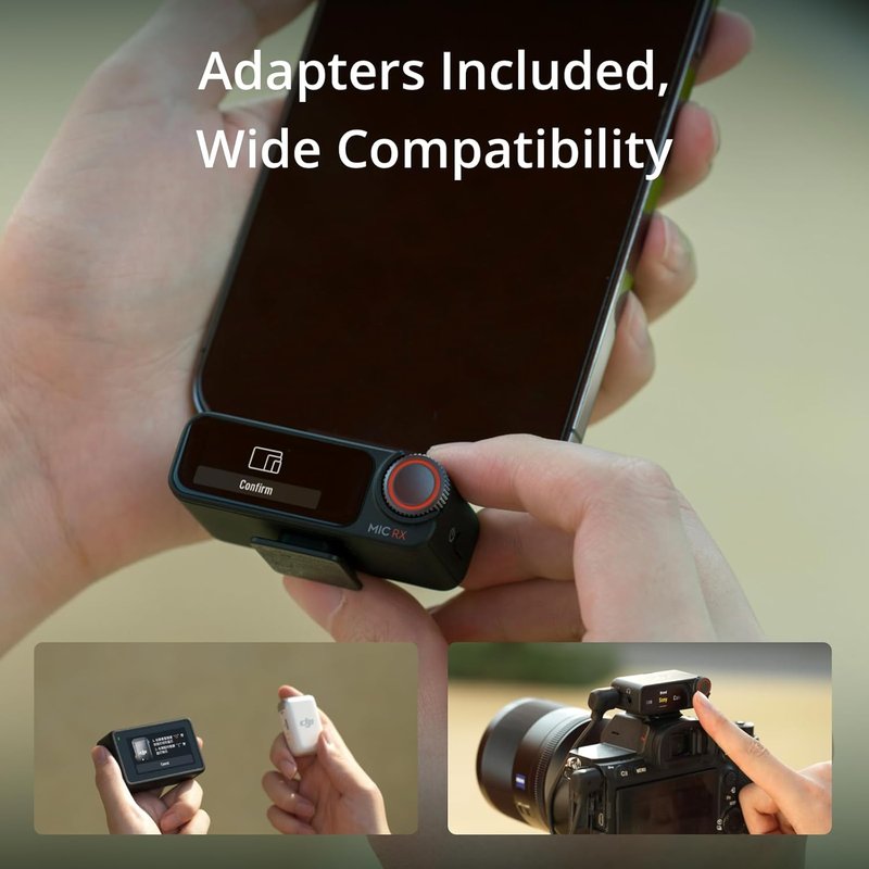 DJI Mic 2 Wireless Microphone - Intelligent Noise Cancelling, 250m Range | Compatible with iPhone, Android, Camera, Vlogs
