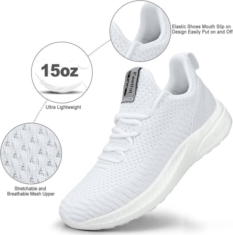 Men's Slip-On Walking Shoes - Lightweight Breathable Mesh Sneakers for Running & Workouts | Non-Slip Design