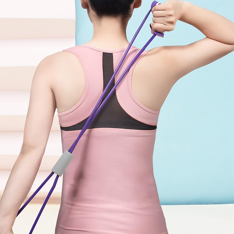 8 Fitness Resistance Band, PVC Versatile Elastic Exercise Band Stretching Strap Yoga Pilates Pulling Rope Muscle Training for Arm Shoulder Leg Stretch
