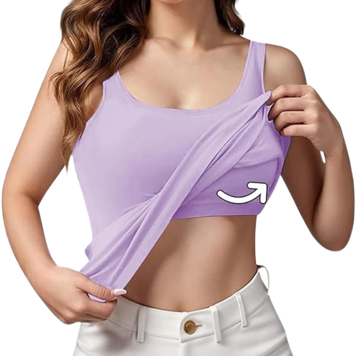 Prime Deals, Sport Bra Tank Tops for Women, Tank Tops with Built-in Shelf Bras for Women Racerback Wide Strap Camisole Cotton Yoga Cami Tanks Purple