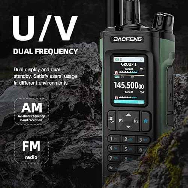 BAOFENG DM32 10W Digital Mobile Radio DM-32UV Long Range Dual Mode U/V Dual Band AM FM Dual Time Tri-Power Slot GPS APRS Two Way Radio with 771 Antenna for Outdoor Hiking Hunting Survival Gear DM-32