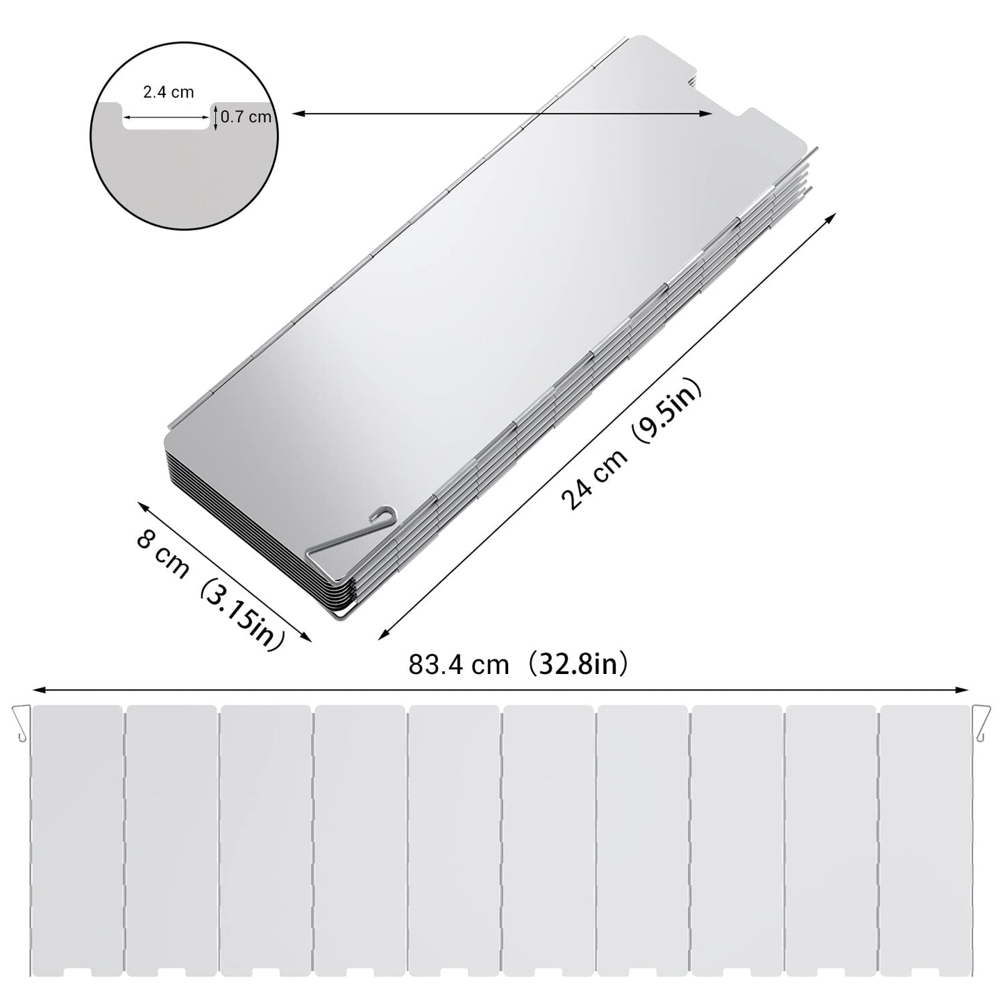 Camping Stove Windscreen, Ohuhu Camp Stove Windscreen 10 Plates Aluminum Folding Portable Camping Stove Windshield Burner Stove with Carry Bag, for Camping Picnic, Backpacking, Cooking