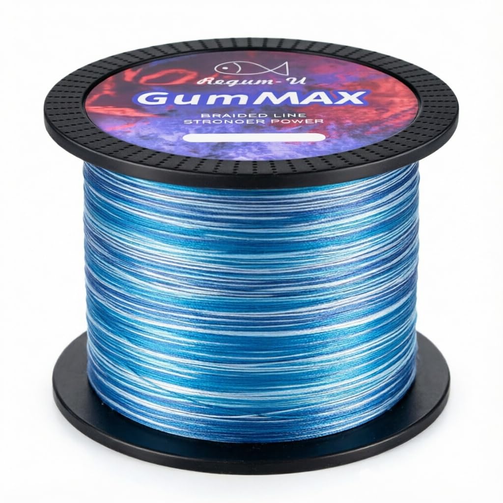 GumMAX 8X Stealth Braided Fishing Line 1093 Yards / 120 LB Abrasion Resistant Superline Zero Stretch & Smaller Diameter Confuse & Catch Big Fish Better in Saltwater & Freshwater (Navy Blue)