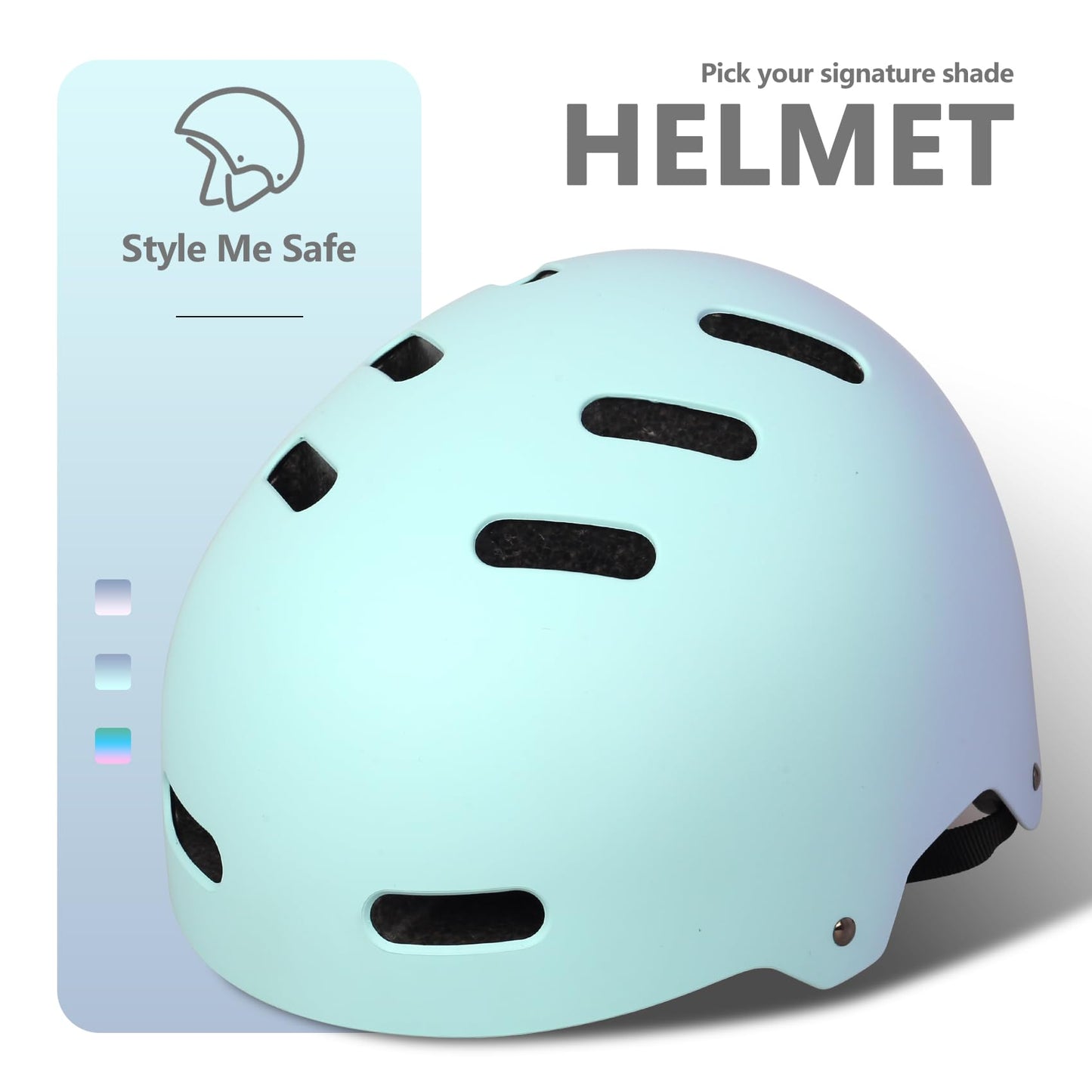 Skateboard Bike Helmet for Adults Women Men Youth Kids (2-3-5-8-14+ Years Boys Girls) - Lightweight Multi-Sport Adjustable Helmets for Bicycle Skateboard Scooter Skate Cycling