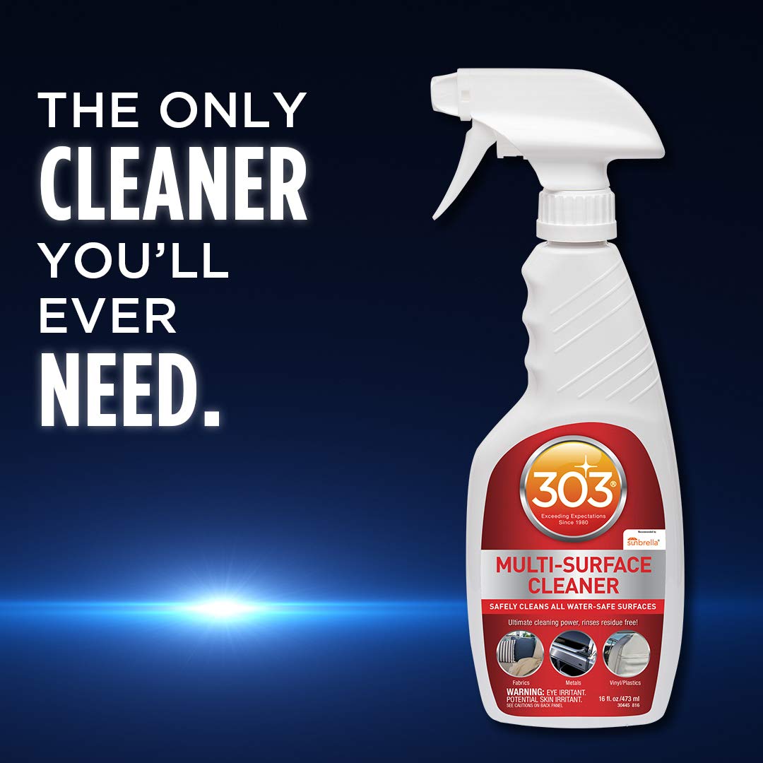 303 Products Multi-Surface Cleaner Spray, Residue-Free Cleaning for Vinyl, Fabric, Plastic & More – Safe on All Water-Safe Surfaces, Sunbrella Recommended, 16 oz (6 Pack)
