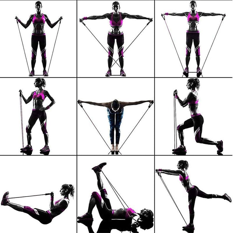 Resistance Bands Set with Handles for Women, Exercise Bands for Working Out with Door Anchor, for Weight Training, Physical Therapy