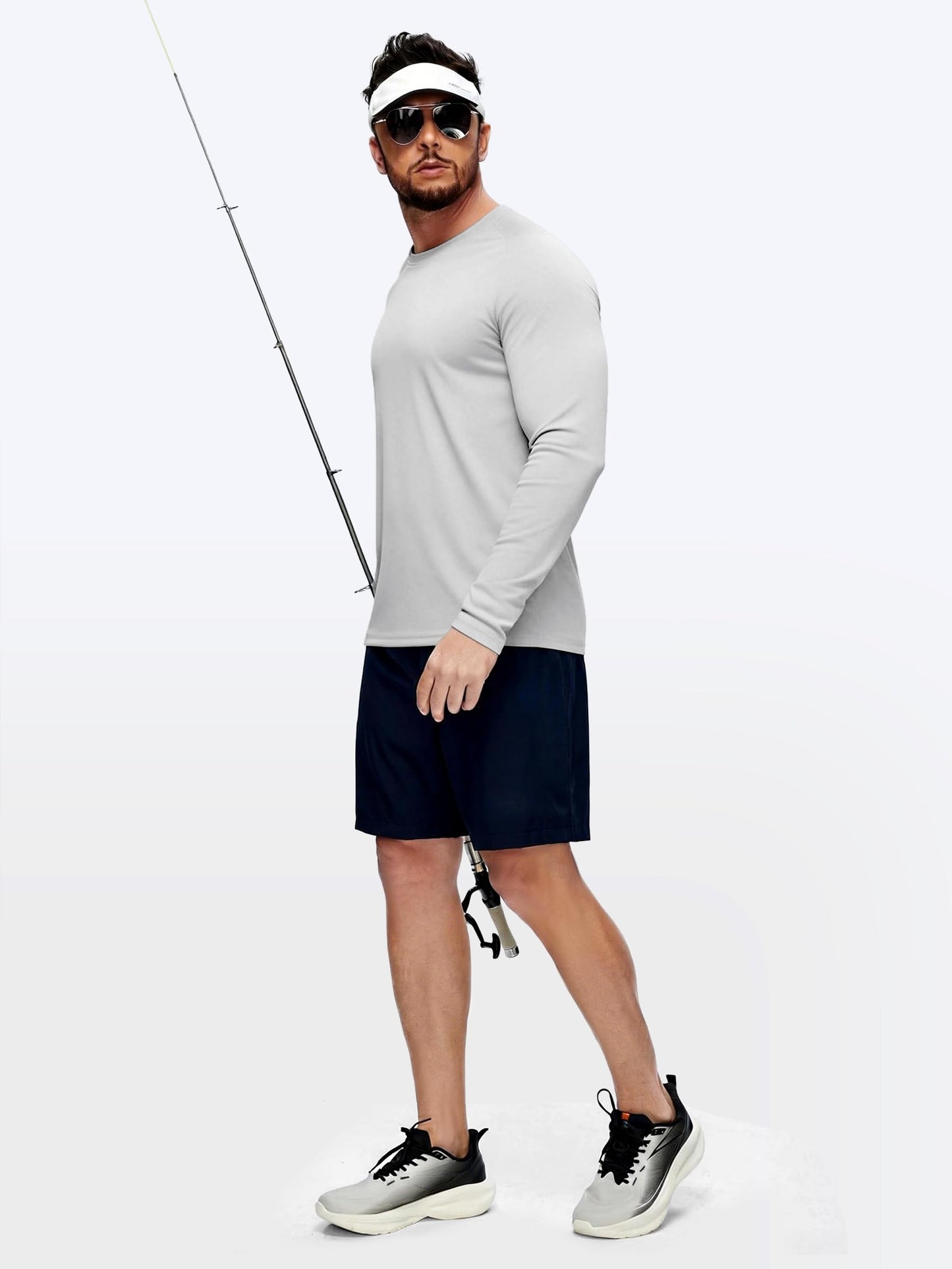 ZITY 5 Pack Long Sleeve Shirts for Men UPF 50+ UV Sun Protection Quick Dry Athletic Shirts for Fishing Running Workout Rash Guard