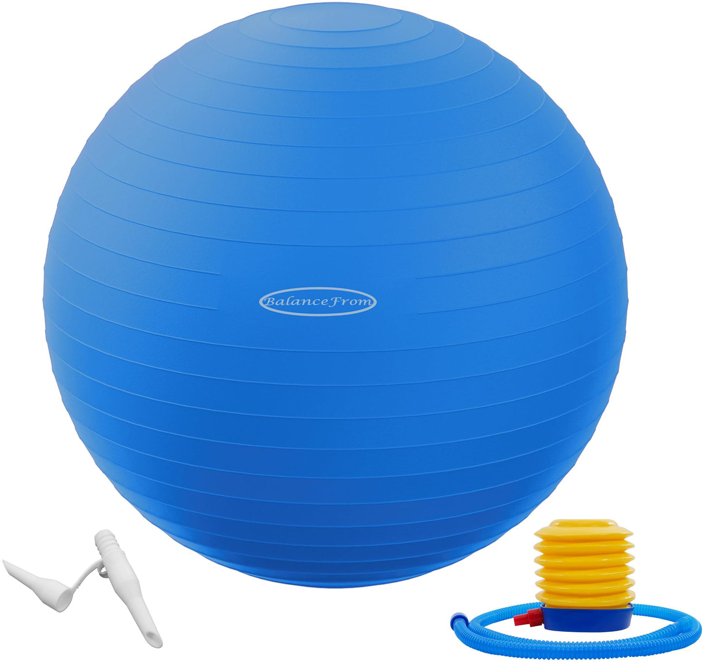 Fitvids Anti-Burst Slip Resistant Exercise Ball - 34-inch Blue – 2 – 31-34in (78-85cm), XXL – Blue