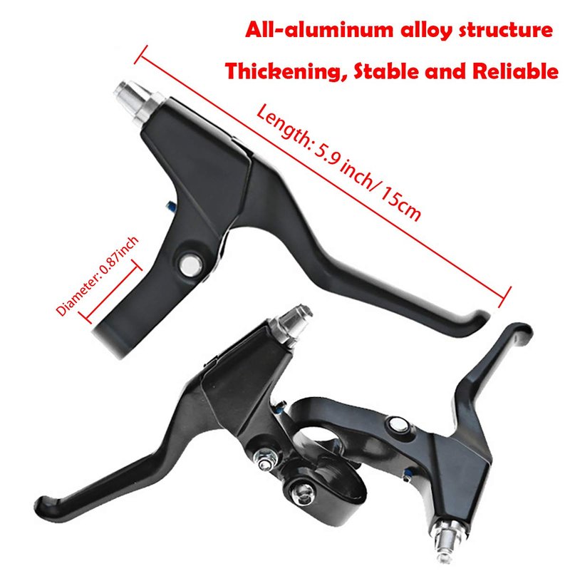 Farbetter Mechanical Bike Disc Brake Kit, Including Front and Rear Caliper, Brakes Cables, Brake Levers, 160mm Rotor, with Cable End Tips Caps, Rotating S-Hook Clips, Disc Rotor Adjuster (Red)