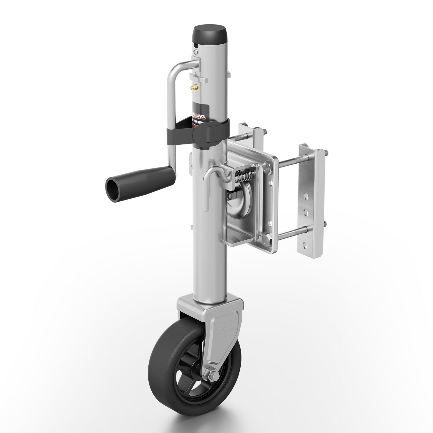 TOWKING Upgraded Spoke Wheel Trailer Jack, 10" Vertical Movement, 1500 lbs, for RV, Boat, Trailer and More, Black, Silver