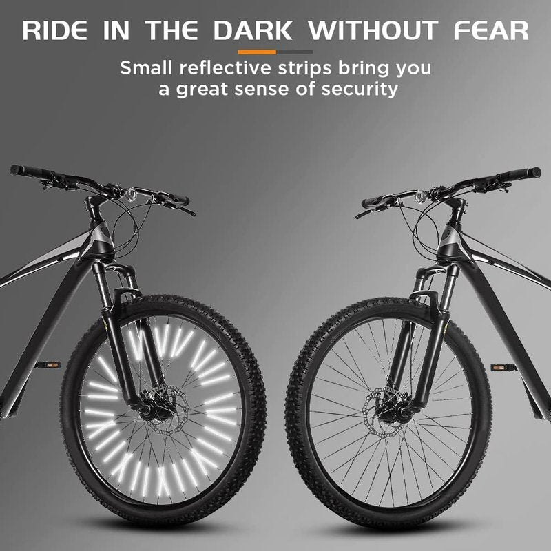 Bike Spoke Reflector, 96Pcs 360° Visibility Bike Spoke Reflectors, Waterproof Bicycle Reflective Clips Warning Spoke Lights Covers- Fit for Mountain and Road Bikes (1.9-2.4mm)
