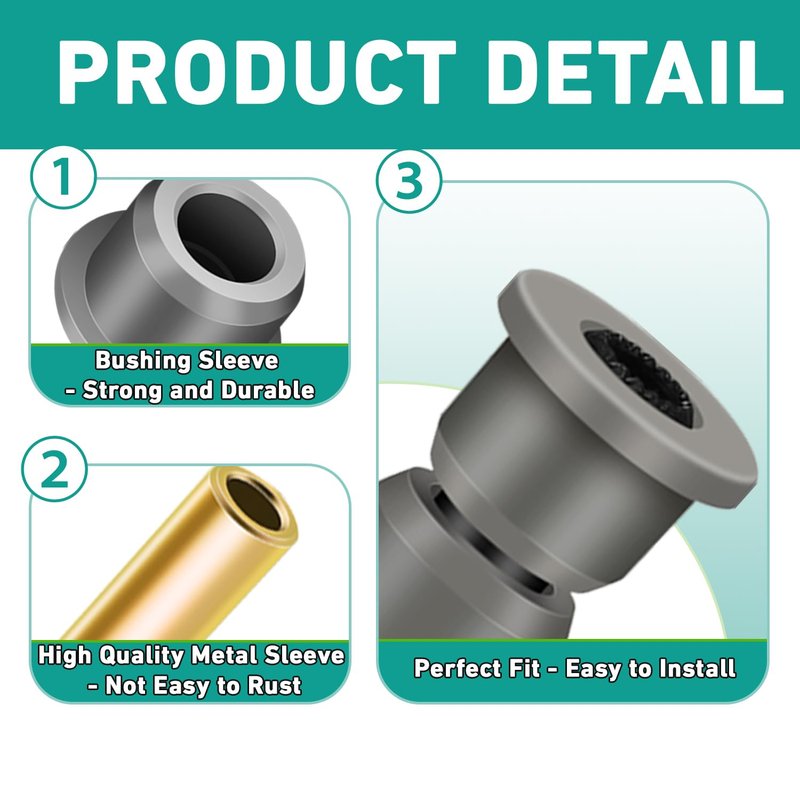 DRIVE UP Club Car Polyurethane Bushing Kit, Front & Rear Suspension and A Arm Bushing Kit for Precedent 2004-Up G&E Golf Cart, OEM 102506601, 102506401, 102956201, 102956201