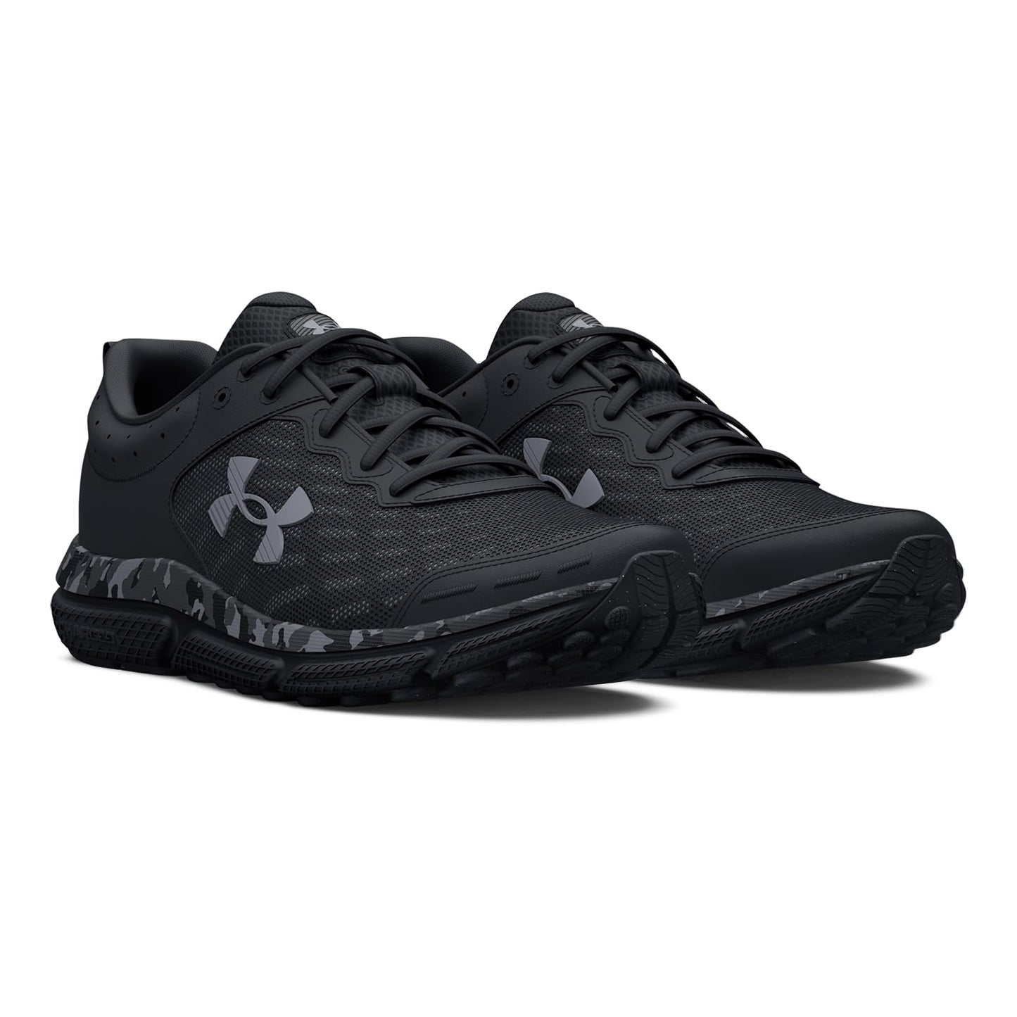 Under Armour Men's Charged Assert 10 Shoes, (001) Black/Black/Pitch Gray, 14