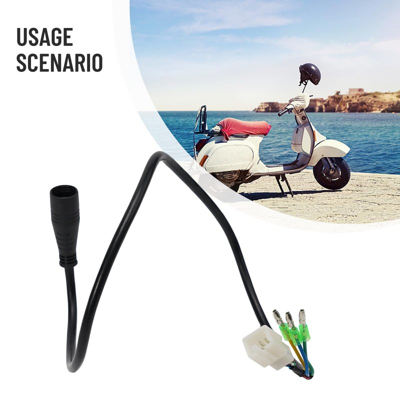 60Cm E-Bike Motor Extension Cable, 9 Pin Female Adapter Extension, Wheel Motor Extension Cable Conversion Kit For Electric Bike Female To Male Wire E-Bike Accessory