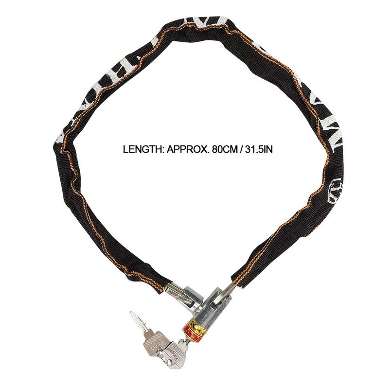 Chain Lock, Anti Theft Motorcycle Mobility Scooter Chain Lock with 2 Keys, Bike Lock for Wheelchair Gate Door Fence, 80cm Length