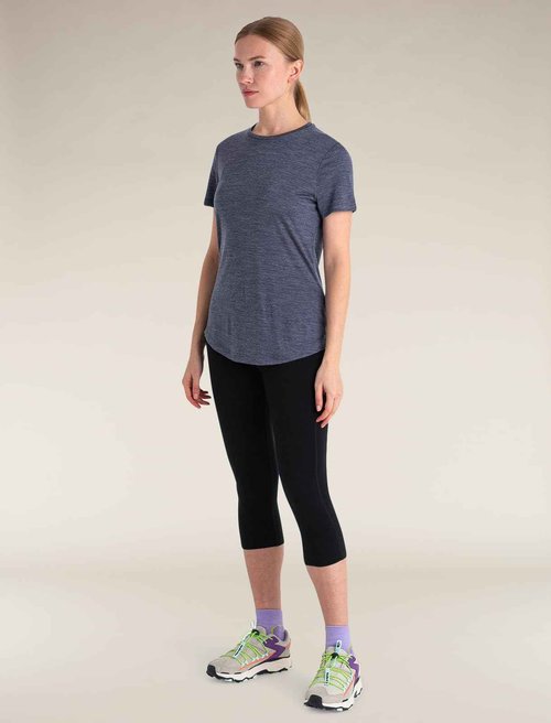 Icebreaker Women’s 125 Cool-Lite Merino Blend Sphere III Short Sleeve T-Shirt - Midnight Navy Heather - X-Small