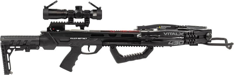 Killer Instinct Vital X 430 Elite Crossbow Kit - Speed Ring Scope & Anti-Dry Fire Safety Features