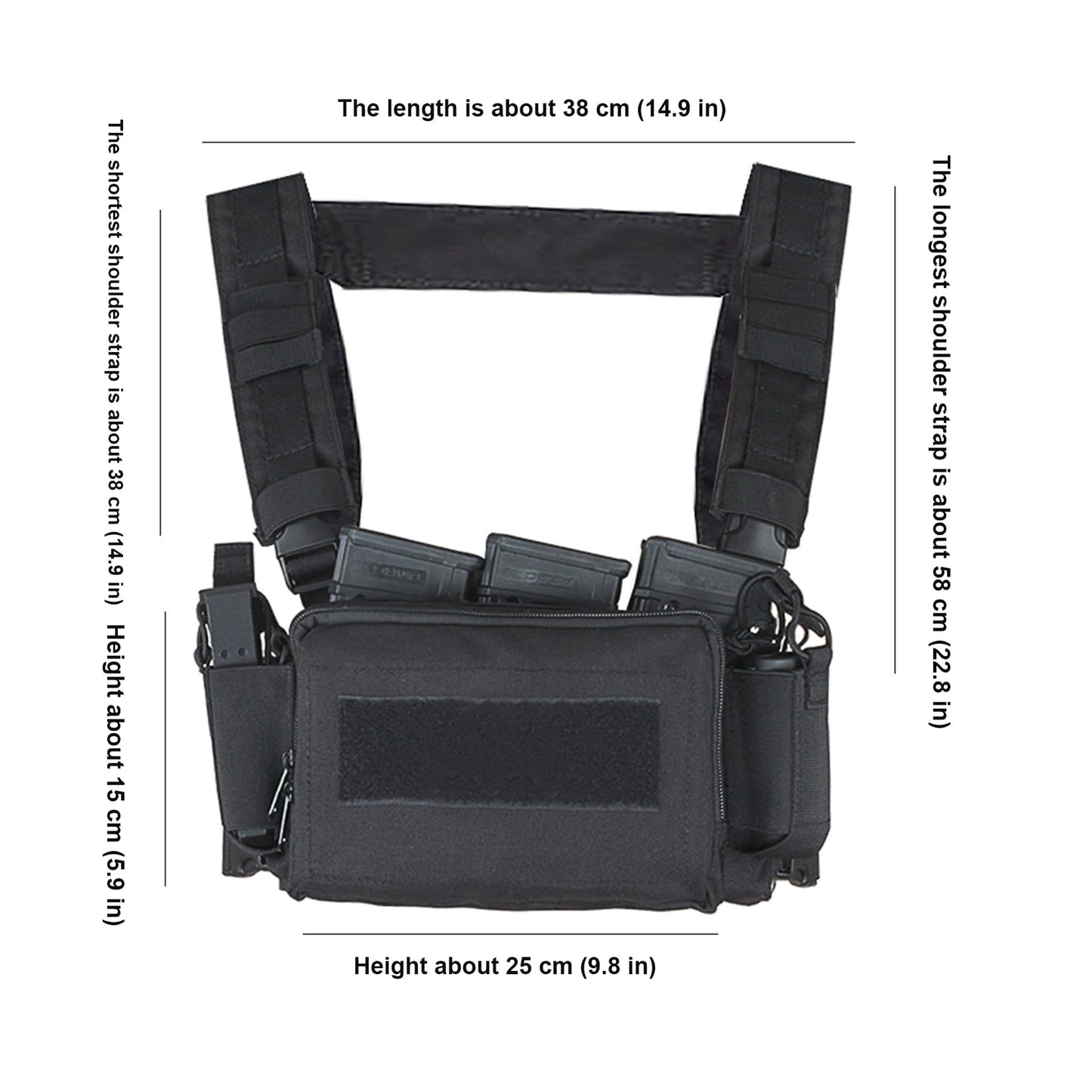 HRTACPAG Micro Chest Rig with Triple AK/AR Mag Pouch Tactical H-Harness Bag Airsoft Kit Khaki