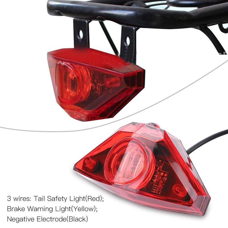 Tail Light, Electric Rear Light LED Brake Lamp Safety Warning Warn Tail Light Portable Rear Taillight for Scooters E-Bikes
