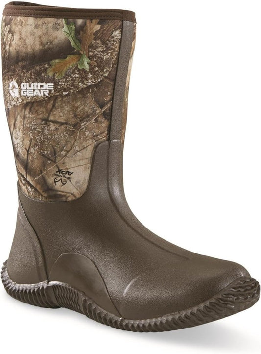 Men's Waterproof Camo Rubber Hunting Boots - Guide Gear Mid Camo Design