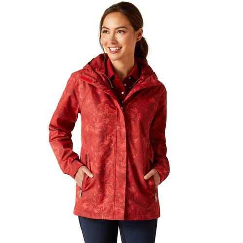 ARIAT Women's Spectator Waterproof Jacket, Sun-Dried Tomato Exploding Flo, XX-Large