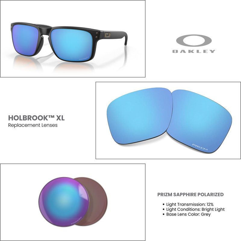 Oakley Original Holbrook XL OO9417 00000159 Prizm Sapphire Iridium Polarized Replacement Lenses for Men for Women + Bundle Microfiber Pouch-Frames Not Included